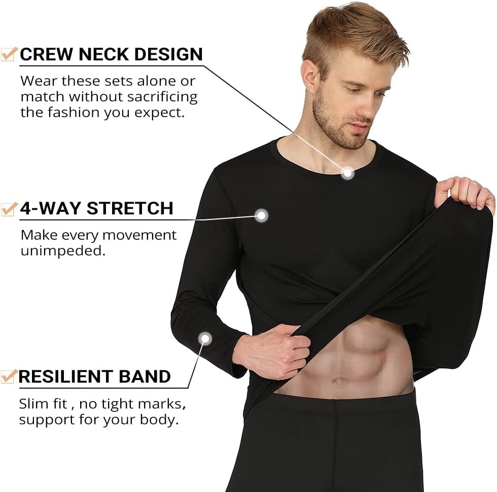 Thermal Underwear For Men Long Johns – Warm, Fleece Lined Base Layer, Winter Comfort Thermal Underwear 2026 1 thermal underwear product view