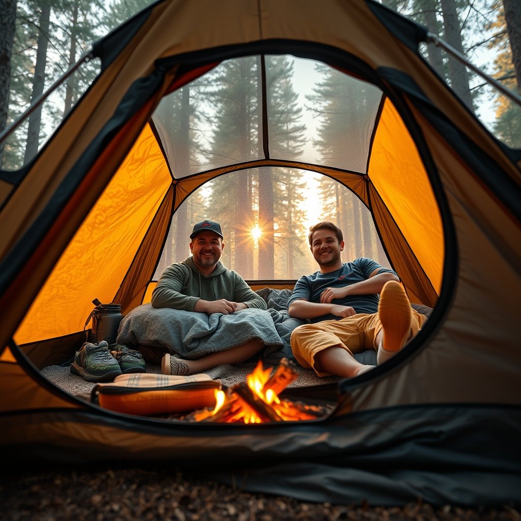 camping tent in action