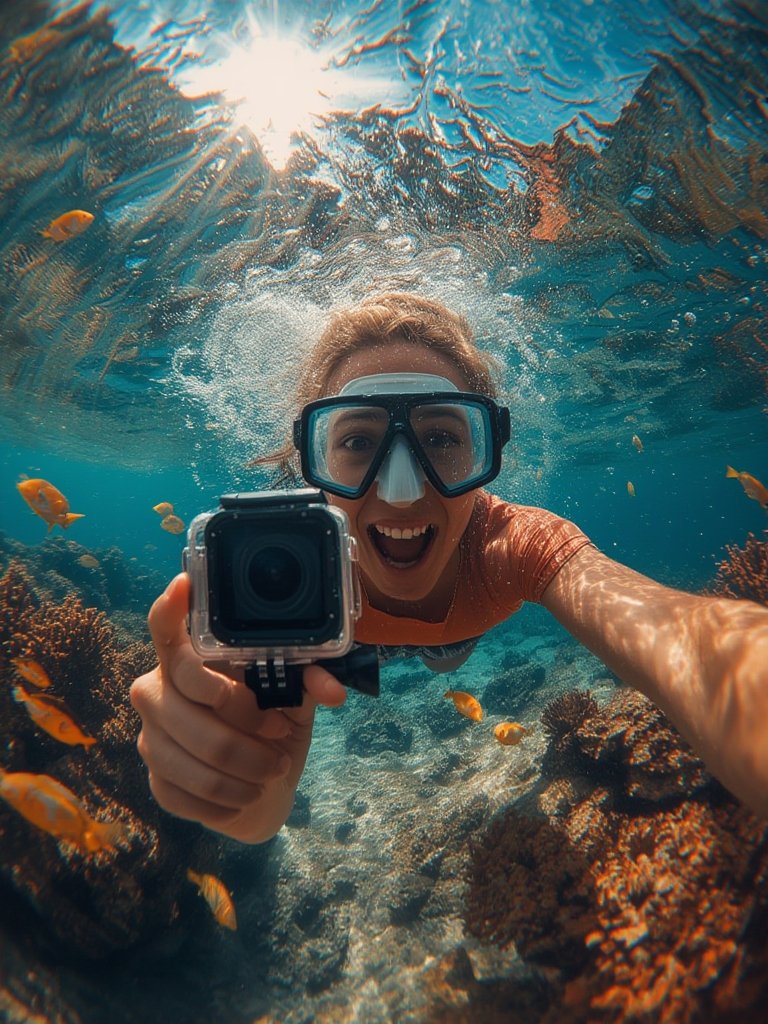 action camera in action