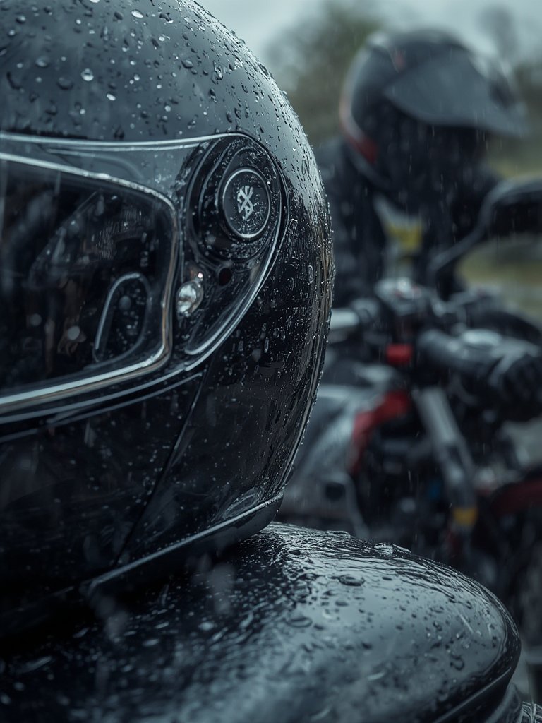motorcycle headset in action