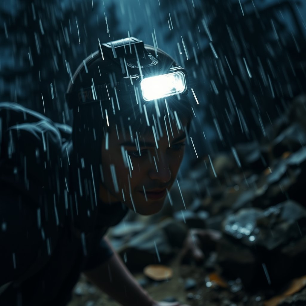 led headlamp in action