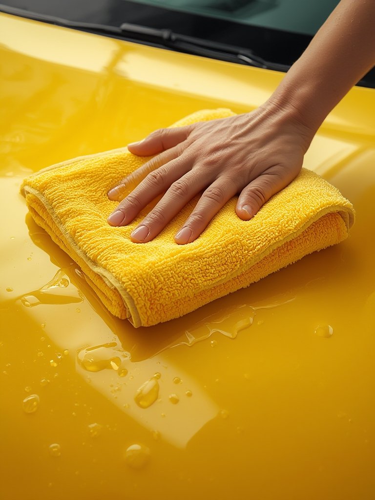 microfiber towel in action