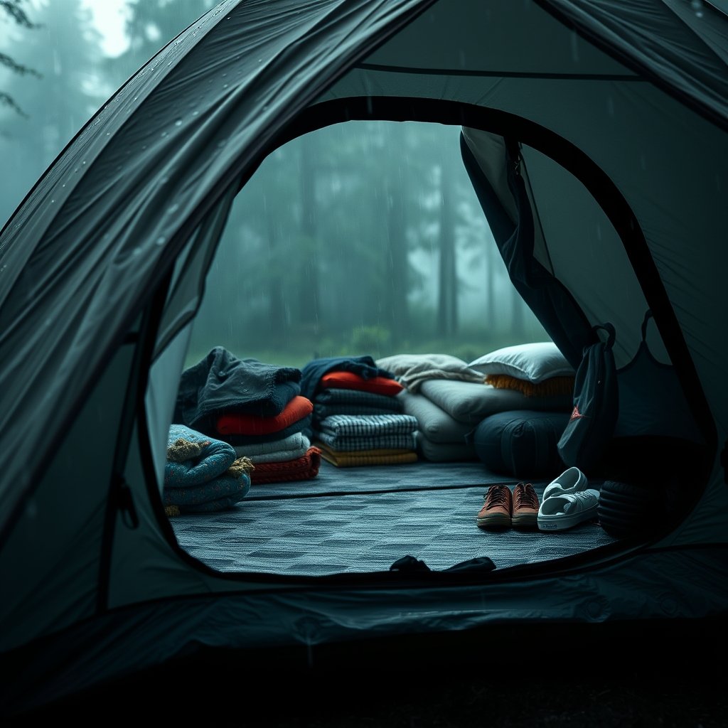 camping tent in action