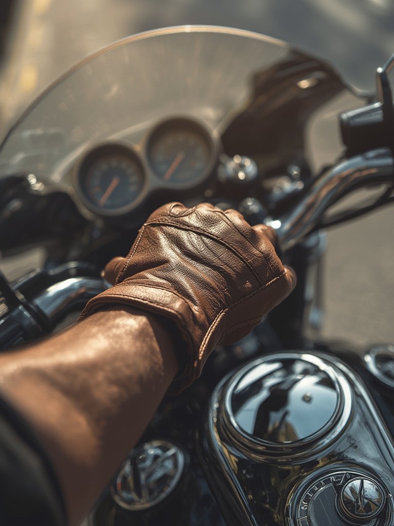 motorcycle gloves in action