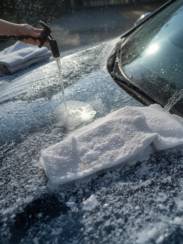 car wash in action