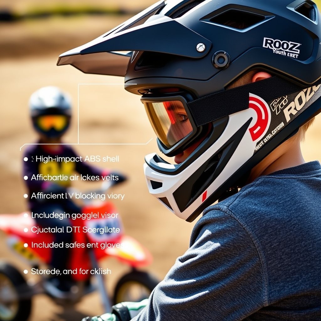youth helmet in action