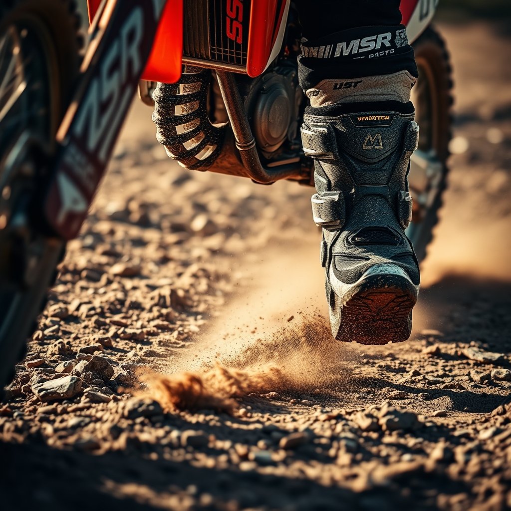 motocross boots in action