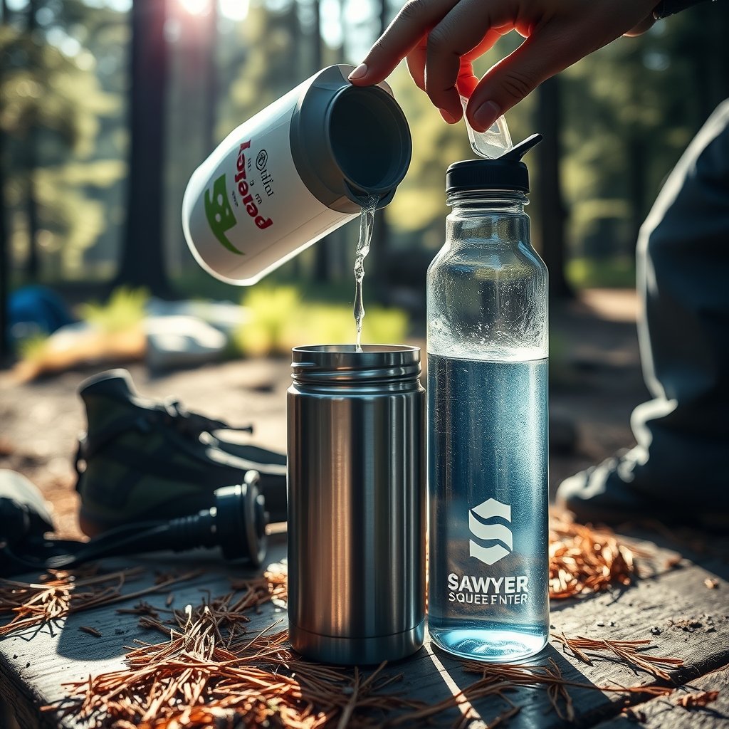 water filter in action