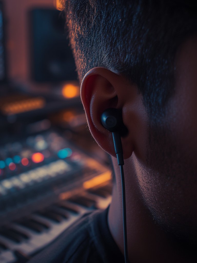professional earbuds in action