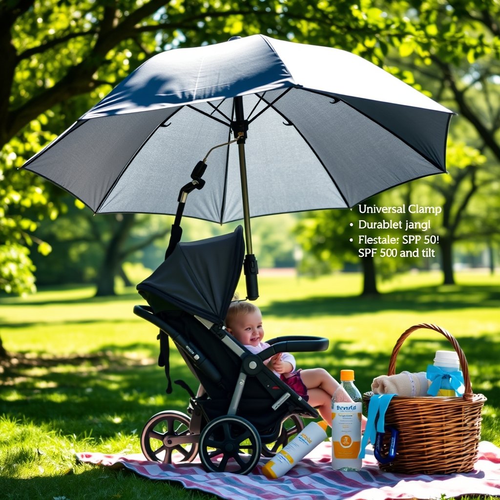 Sport-Brella Versa-Brella SPF 50+ Adjustable Umbrella with Universal Clamp 2 adjustable umbrella in action