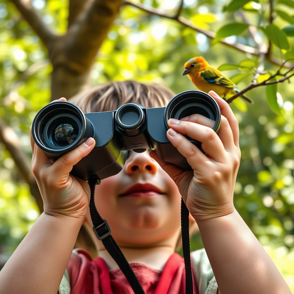 Educational Insights GeoSafari Kidnoculars Kids Binoculars Review: Lightweight, Durable Outdoor Toy With Neck Strap 2 kids binoculars in action
