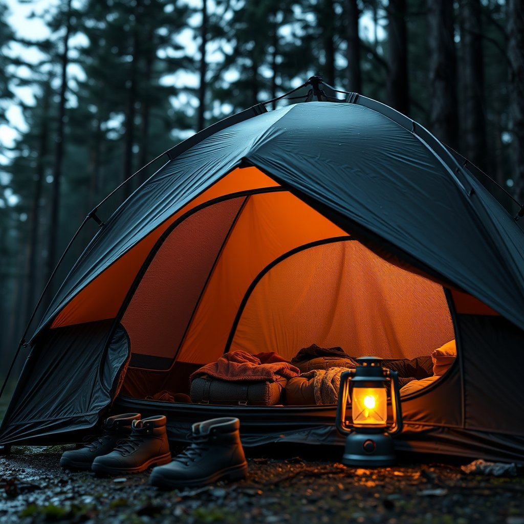 camping tent in action