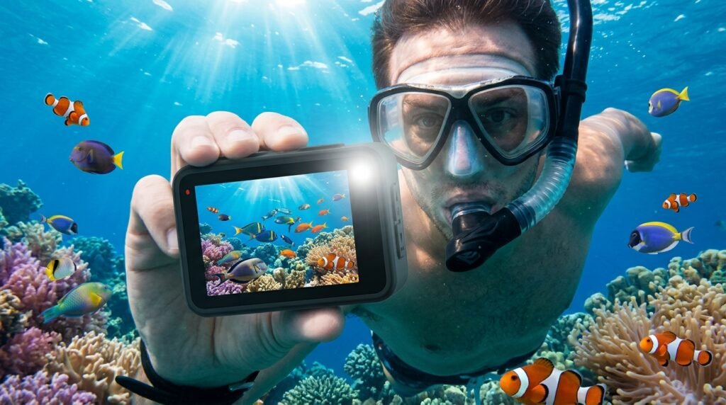 action camera in action