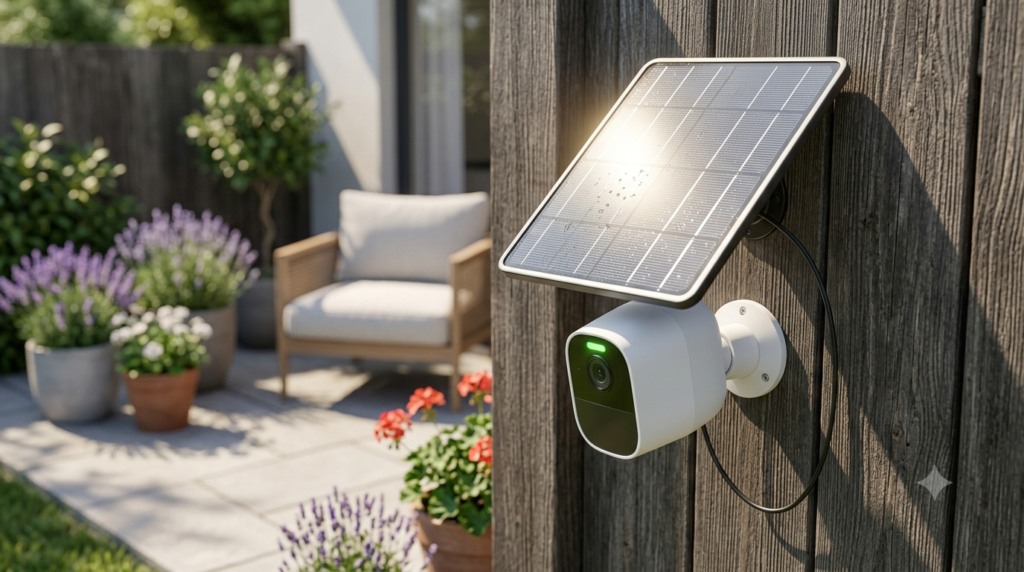 WYZE Solar Panel Review: Reliable 2.5W 5V Solar Power for Wyze Cam Outdoor v1/v2 and Battery Cam Pro 2 solar panel in action