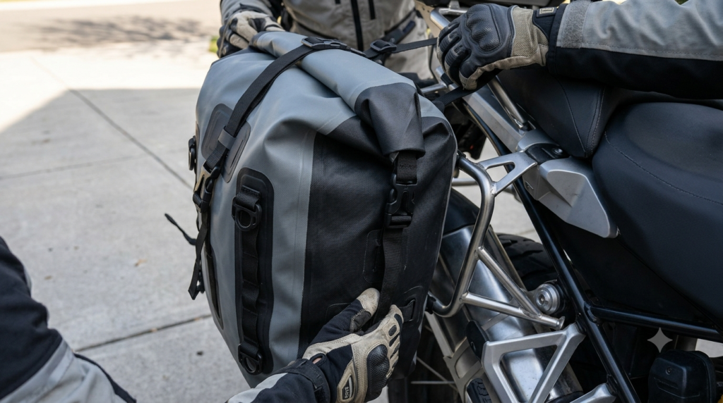 ADV motorcycle soft panniers - Illustration 2