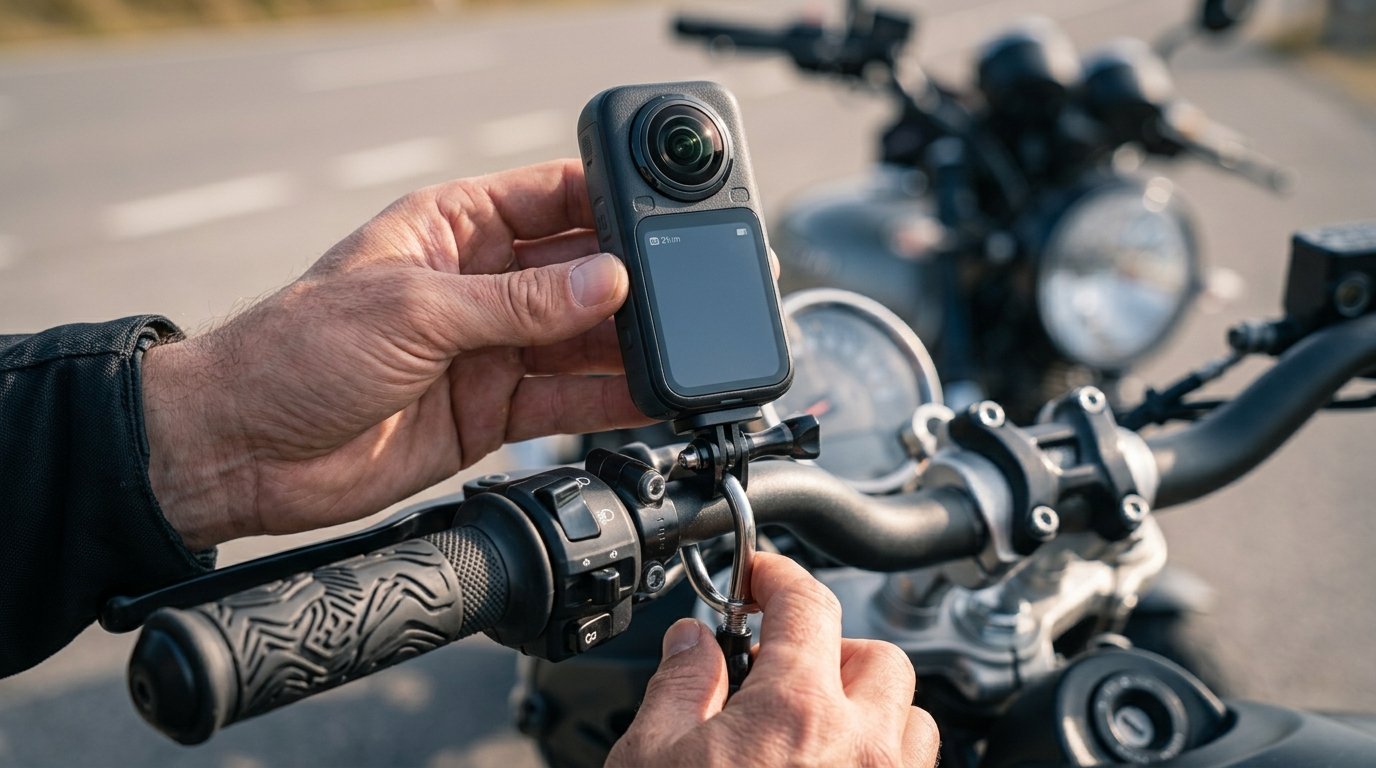 Insta360 X6 motorcycle