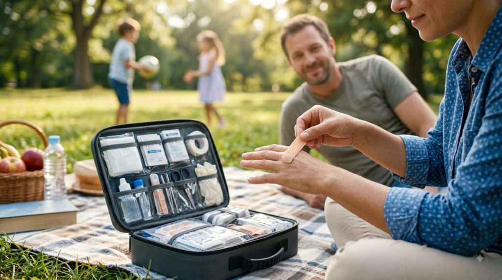 Be Smart Get Prepared First Aid Kit 110 Pc – Essential Emergency First Aid for Home, Car, Travel & Sports 2 first aid in action