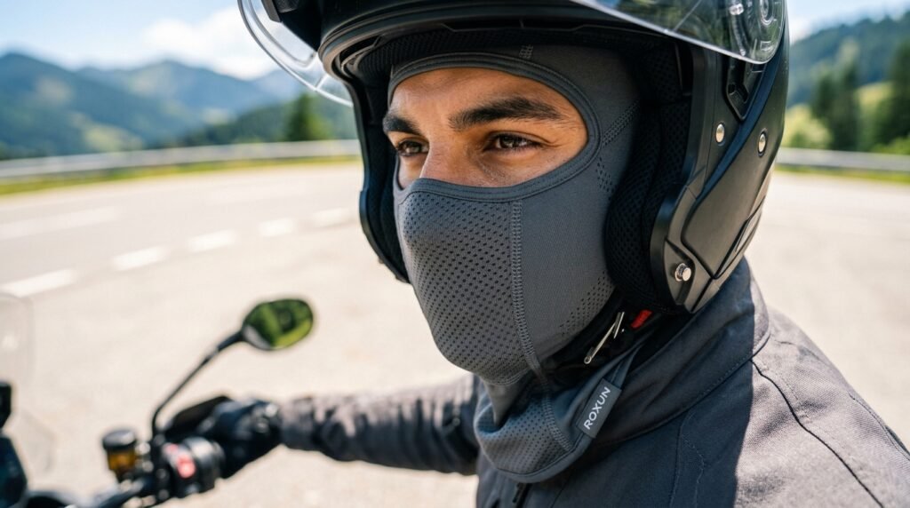 ski balaclava in action