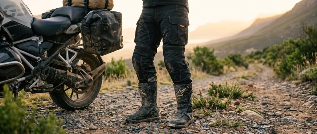 motorcycle pants in action