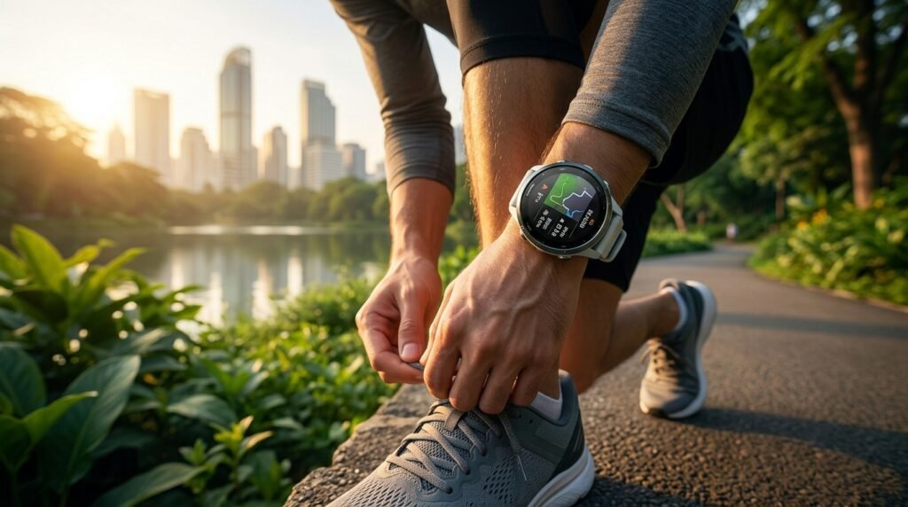 running watch in view