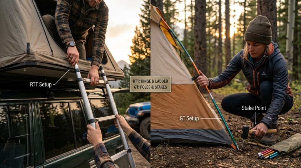 rooftop tent vs ground tent overlanding - Illustration 2