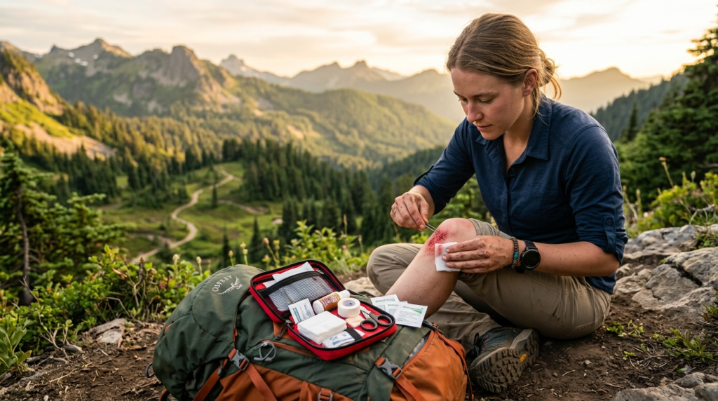 PTEROMY 150 Piece Mini First Aid Kit – Compact, Portable Emergency First Aid Solution for Car, Travel, Home & Outdoor 2 first aid in action