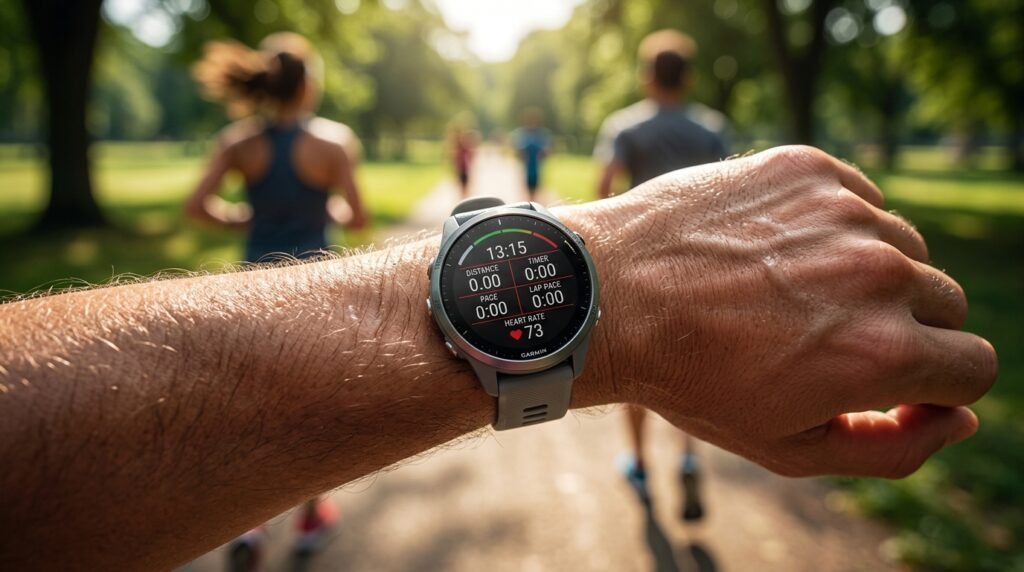 running watch in action