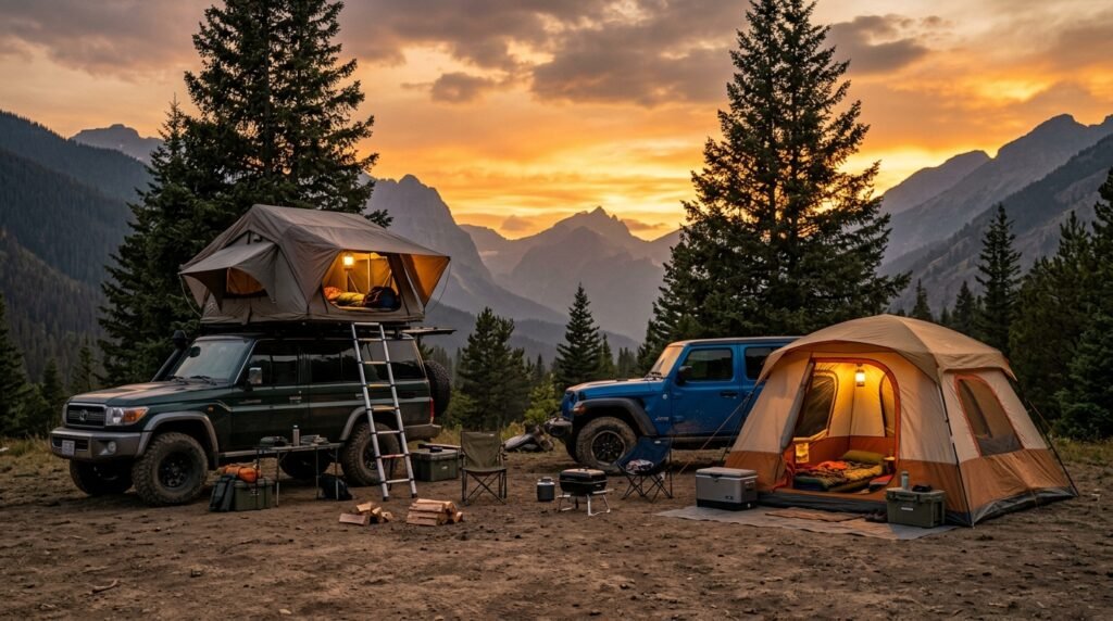 rooftop tent vs ground tent overlanding - Illustration 1