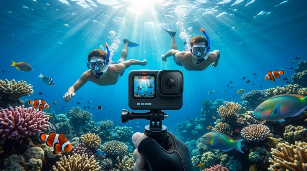 action camera in action