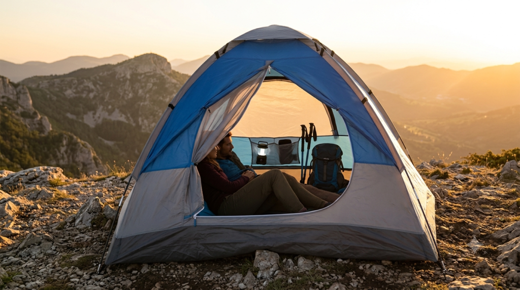 camping tent in action