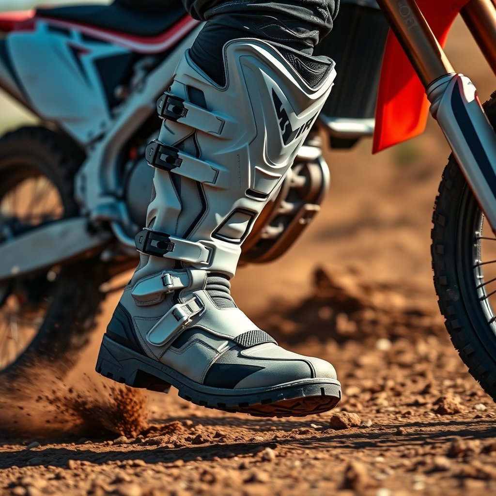 motocross boots in action
