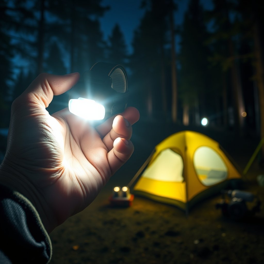headlamp flashlight in action