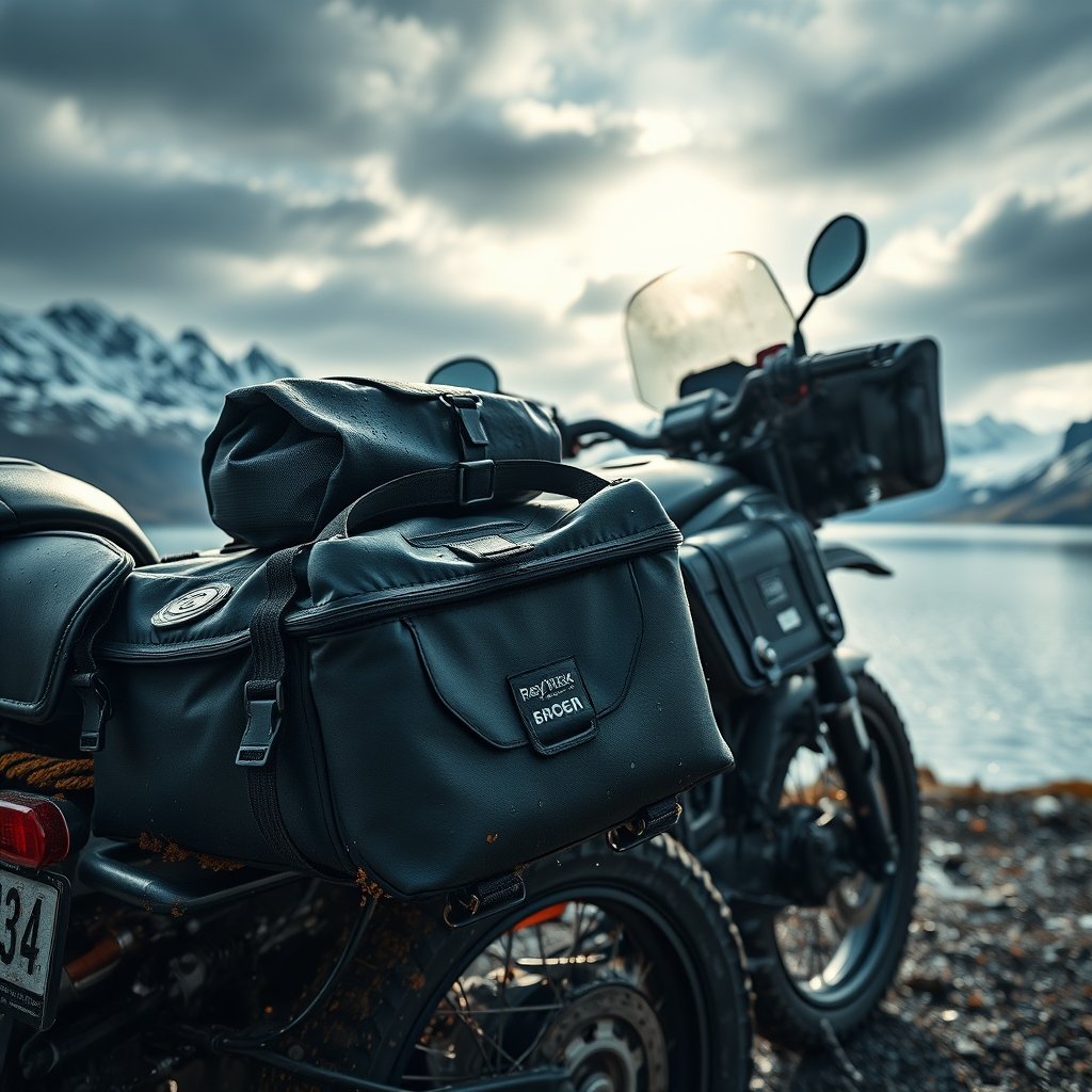 motorcycle saddlebags in action