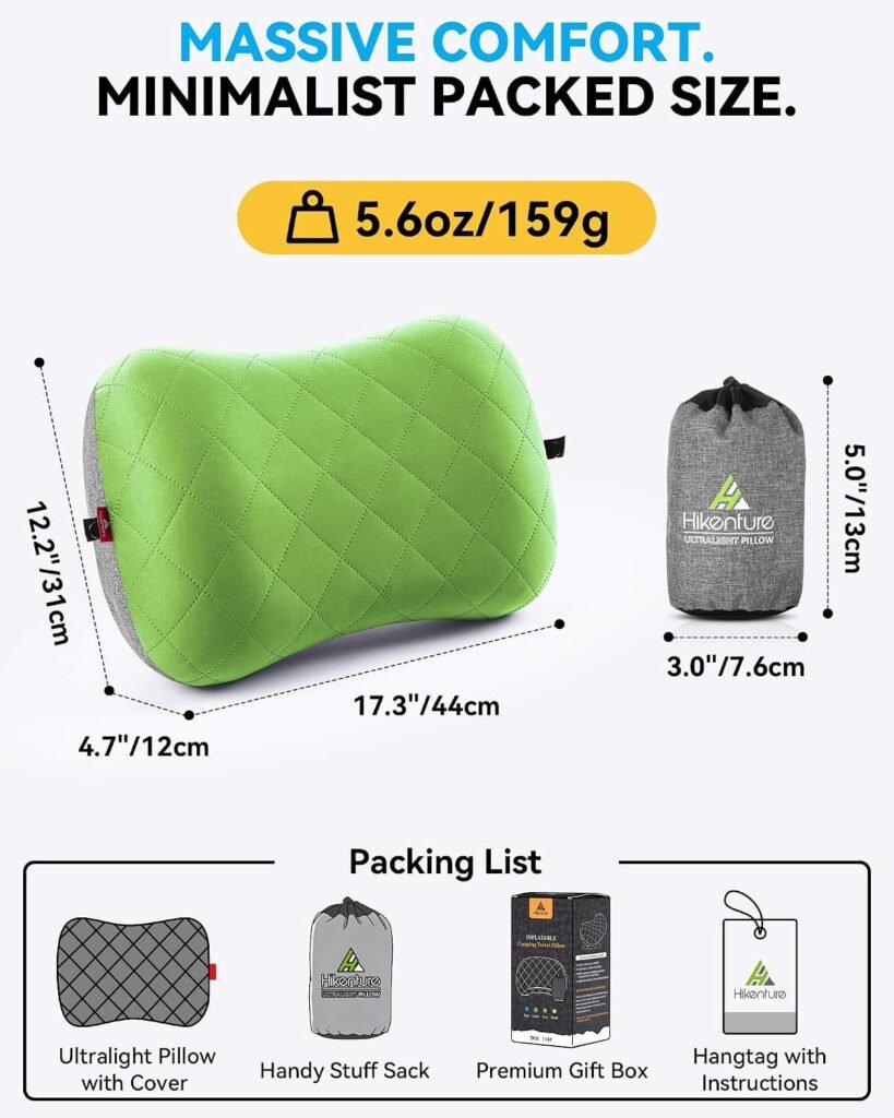 camping pillow in action