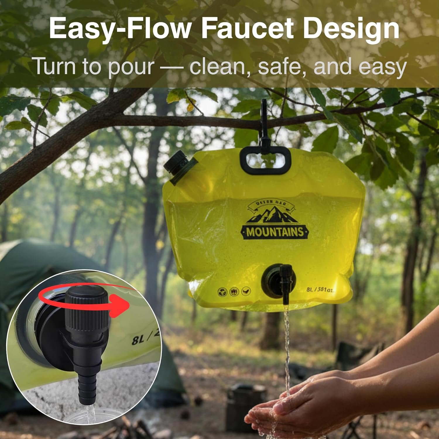 camping jug in action