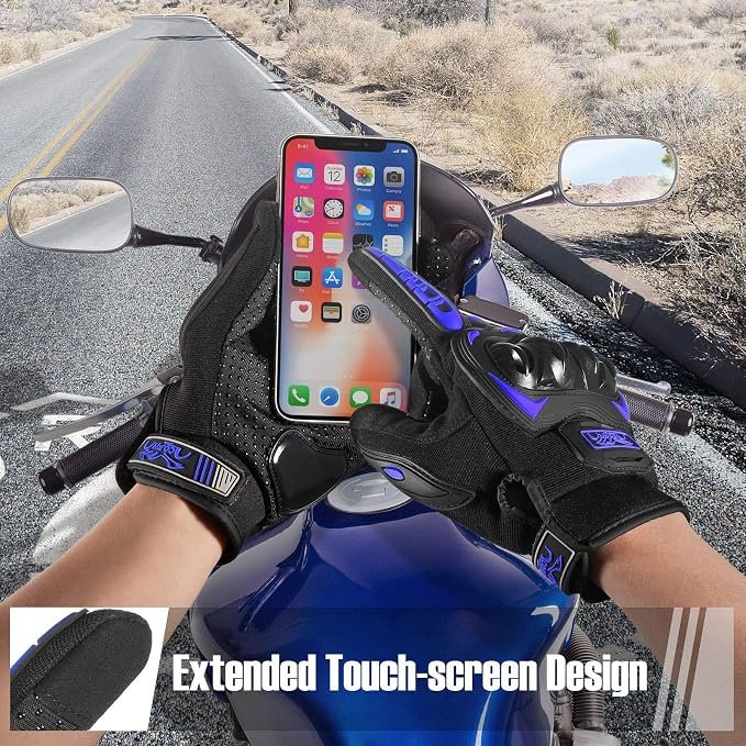 motorcycle gloves in action