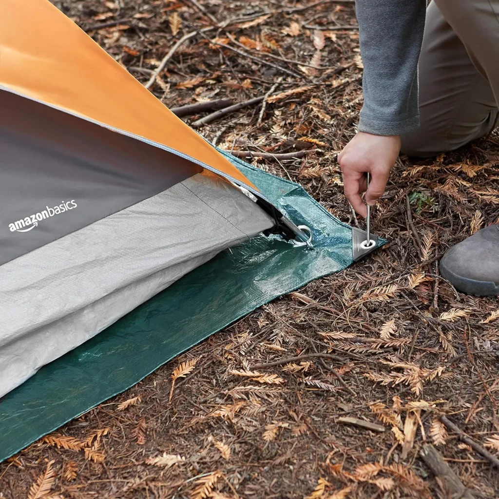 camping tarp in action