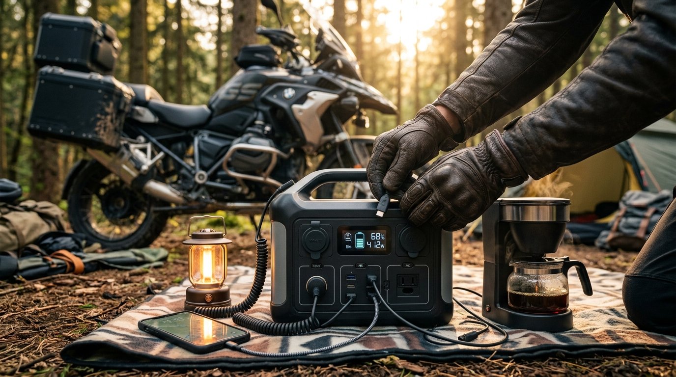 Motorcycle Camping Power Station : 7 Smart Tips For Weekend Trips 1 motorcycle camping power station