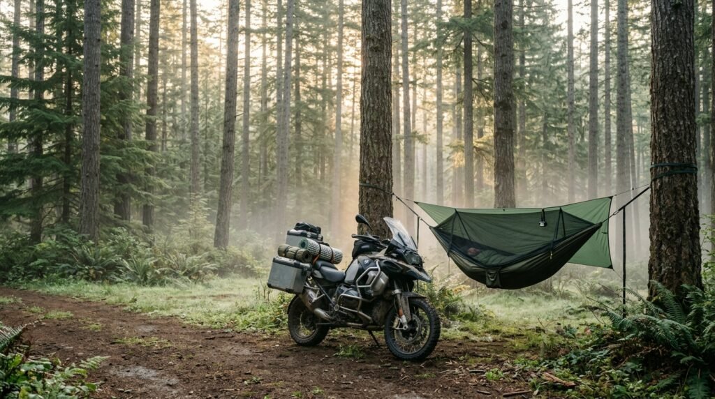 Motorcycle Camping Hammock : 7 Smart Tips To Cut Pack Weight 2 motorcycle camping hammock - Illustration 1