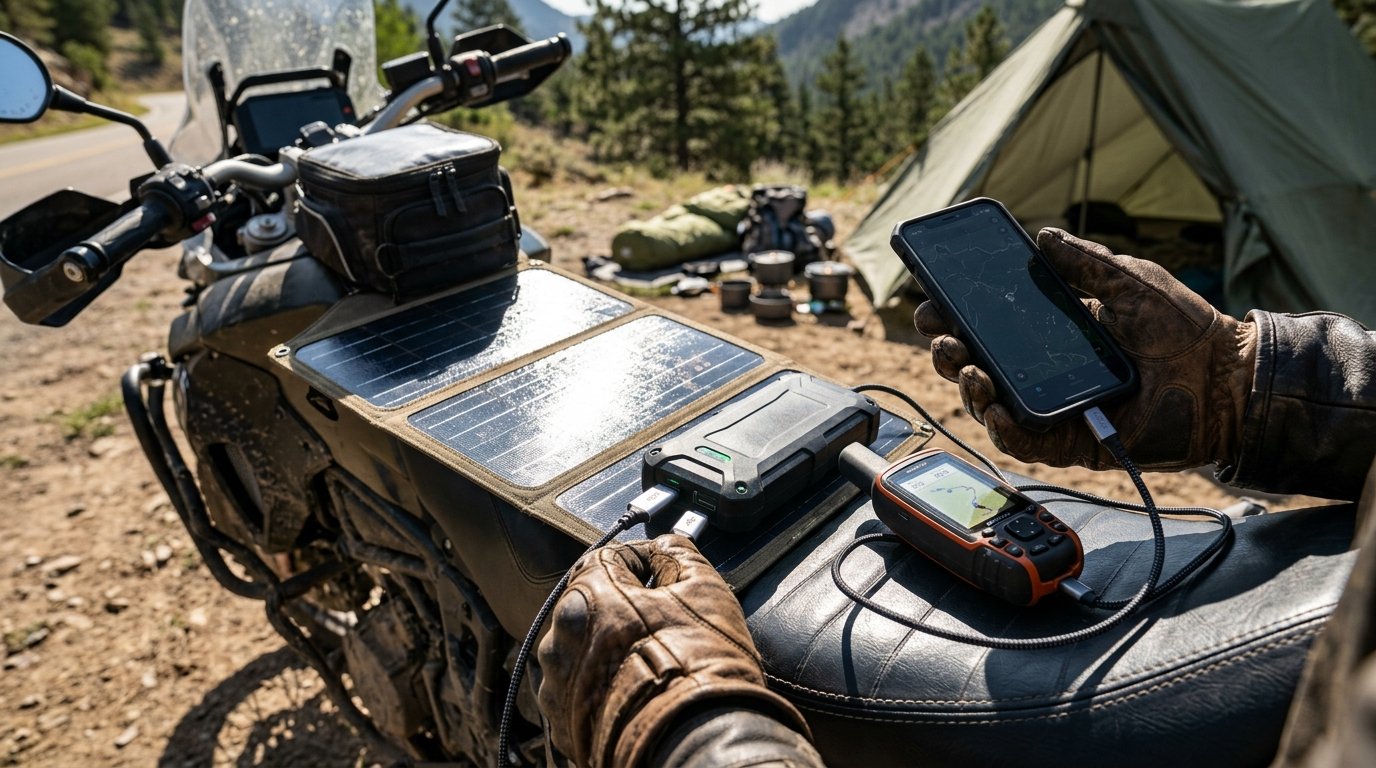 Motorcycle Camping Solar Charger: 7 Smart Tips To Stay Powered 1 motorcycle camping solar charger