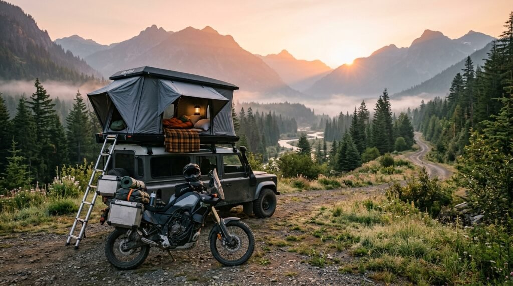 motorcycle tent camper - Illustration 1