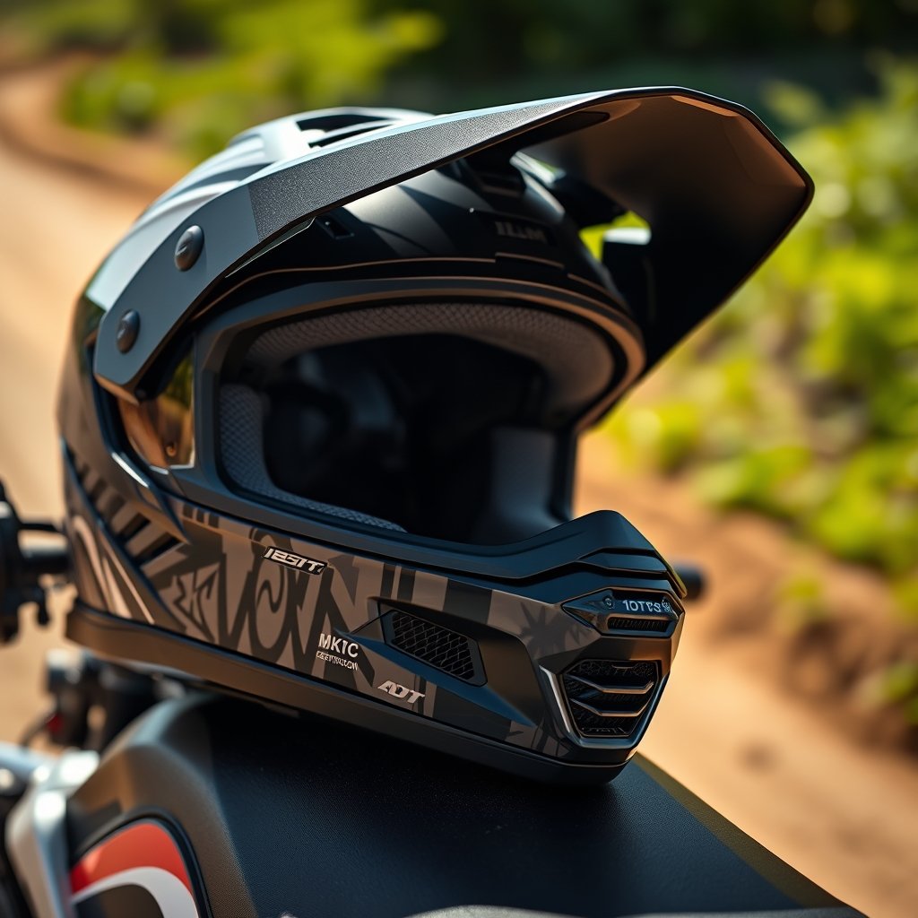 dirt helmet in action