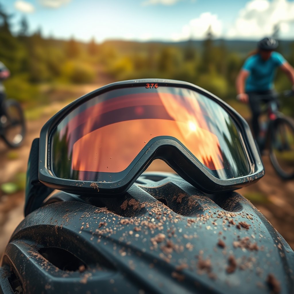 motocross goggles in action