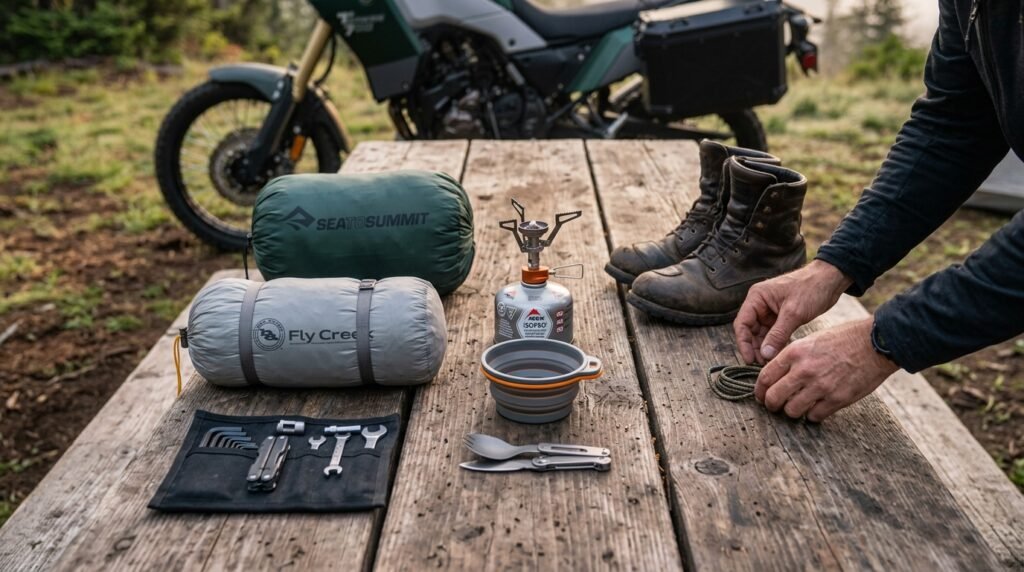 Motocamping Gear Setup For Minimalist Riders : 7 Smart Tips 3 motocamping gear setup for minimalist riders - Illustration 2